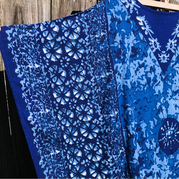 Metropolitan Batik caftan Blue OS Beach coverup - Picture 13 of 13
